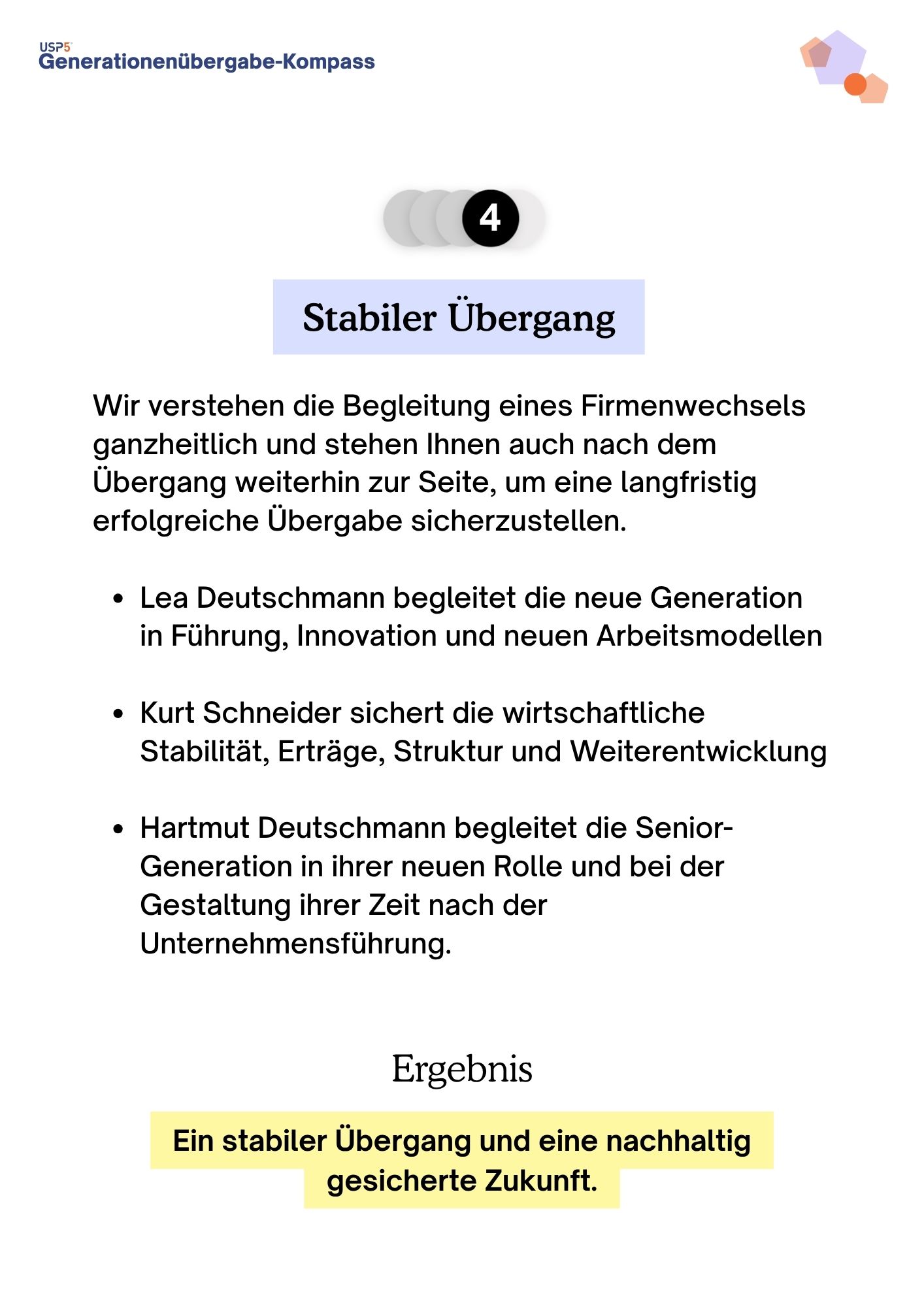 USP5 Generationenübergabe Kompass 5